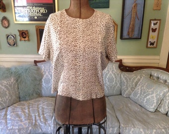 1960s Blouse Ship' n Shore / Button Back Blouse / Vintage Pleated Blouse