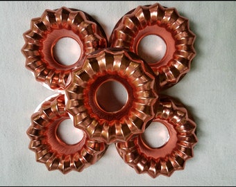 Five Vintage Small Bundt Shape Jello Molds