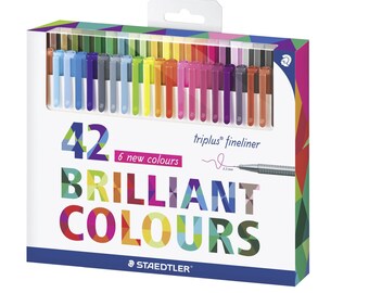 Staedtler Color Pen Set, 334C42 Set of 42 Assorted Colors (Triplus Fineliner Pens) 0.3 mm.