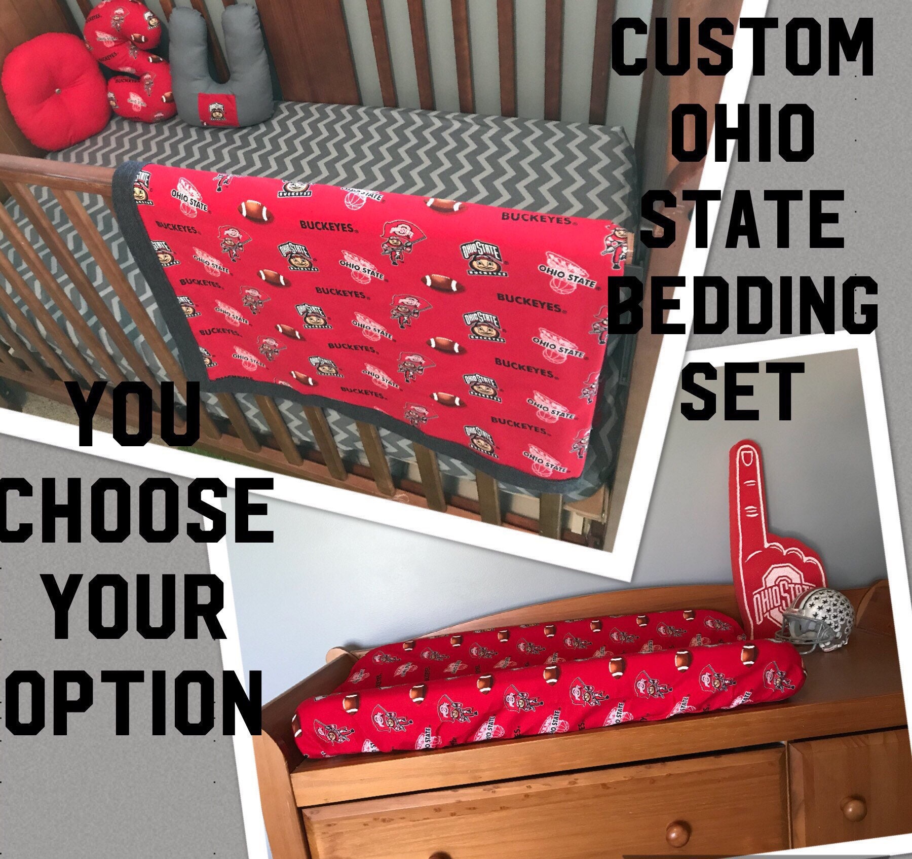 Gift Set Ohio State Buckeyes Baby Bed Custom Crib Nursery