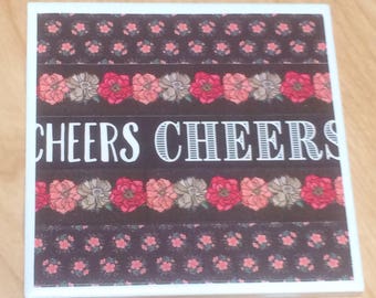 CHEERS FLORAL COASTERS
