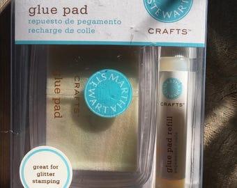 Martha Stewart glue pad and refill glue pad for glitter stamping