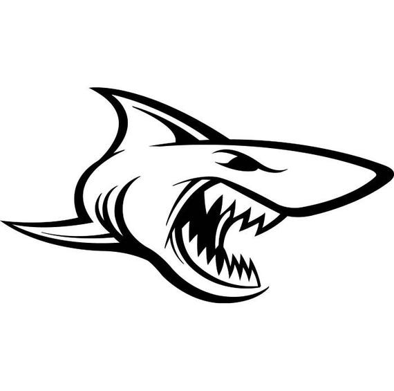 Great White Shark 9 Jaws Ocean Killer Fish Mascot Logo .SVG