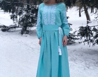 Custom vyshyvanka style ukrainian dress embroidery clothing dresses