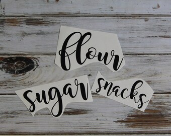 Pantry labels- Canister labels- Farmhouse canisters- Kitchen labels- Farmhouse decor- Labels for canisters-Pantry organization-kitchen decal