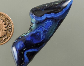 Bisbee Imperial Eye Azurite Cabochon, Bisbee Azurite, Designer Bisbee Azurite, Hand Cut Bisbee, Pendant Cab, Gift Cab, C2375, 49erMinerals