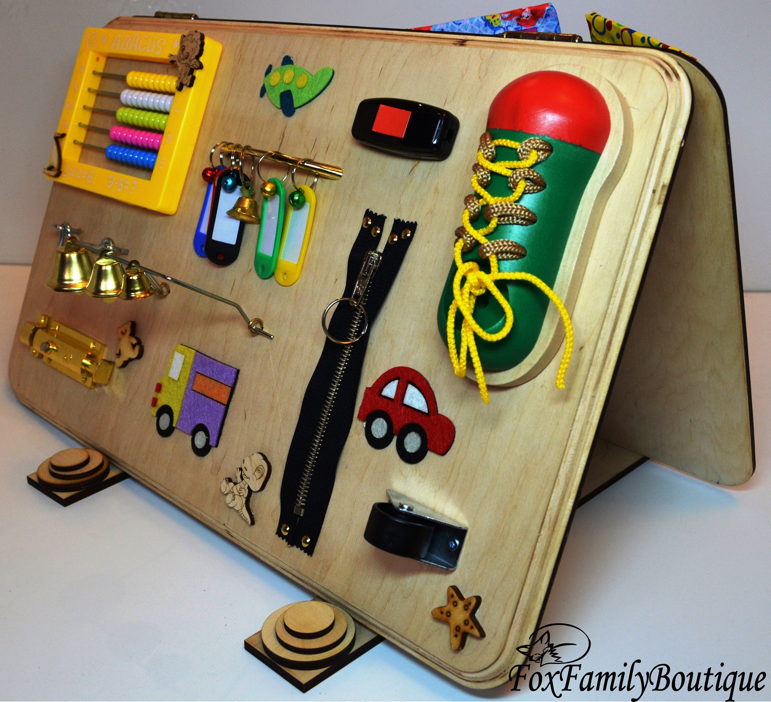 Busy Board Toy For Autism Wooden Busy Toy Sensory Board Latch 9115