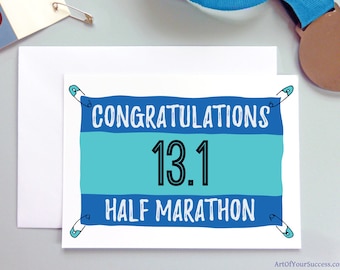 Half Marathon card, 13.1 mile, congratulations half marathon, running card