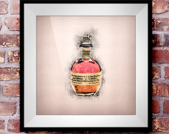 Blanton's Single-Barrel Bourbon - Crosshatch Whisky Wall Art
