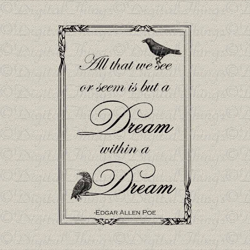 Halloween Edgar Allan Poe Raven Dream Within a Dream Poem
