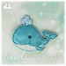 Sleepy Blue Whale Feltie Digital Design File - 1.75"