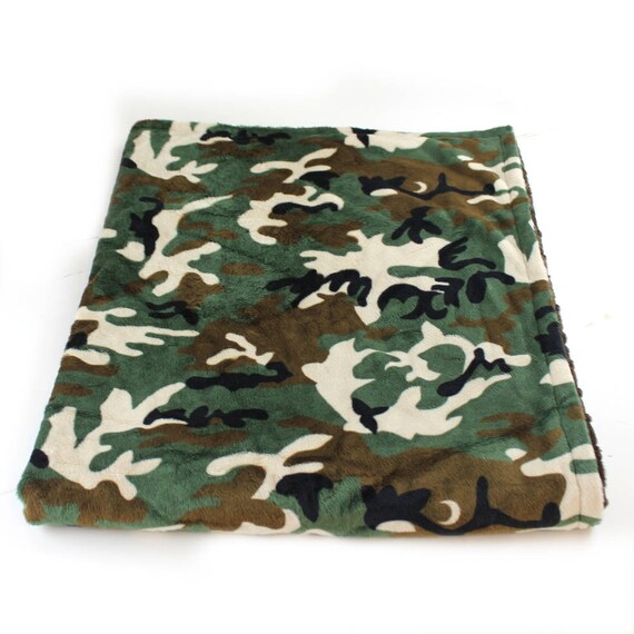 Camo Minky Baby Blanket Boy, Green Brown Camouflage Blanket Personalized Baby Blanket, Camo Baby Blanket, Hunter Baby Blanket