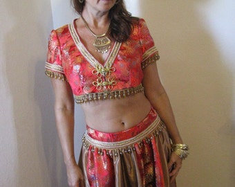 Beautiful harem/sari costume includes jewelry, and sari/wrap