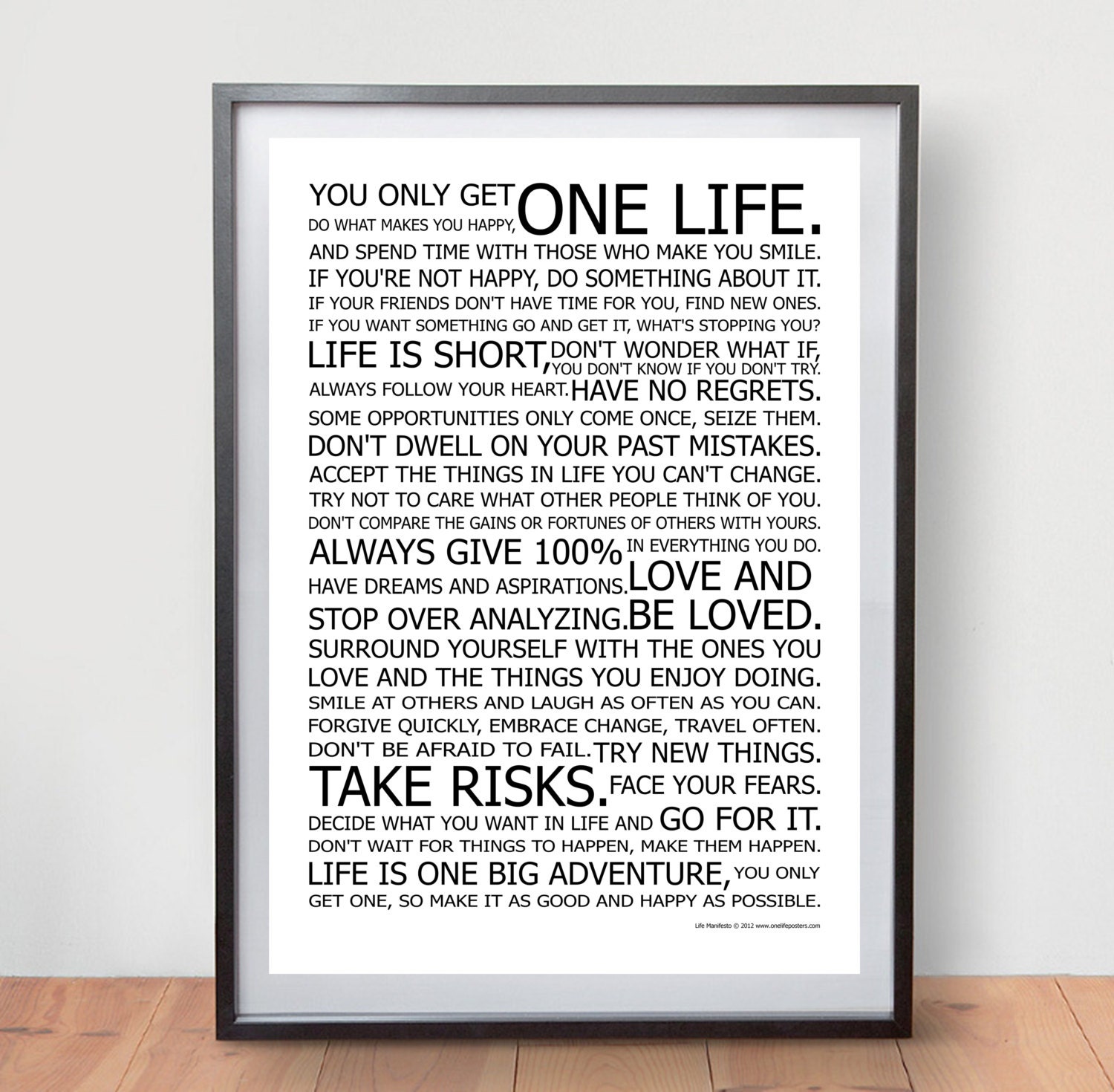 Life Manifesto Poster The World Famous Original Motivational