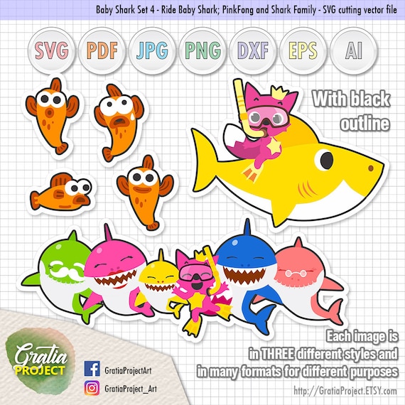 Download Baby Shark PinkFong Clipart set 4 Artworks PinkFong Ride