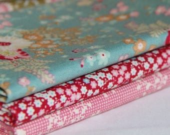 Tilda Cabbage Rose Fabric Bundle|Last Ones|Tilda fabric|CR6 |3 fat Quarters|Tilda Cabbage Rose|Quilt Fabric Australia.