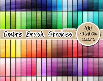 SALE 100 ombre watercolor digital paper brush painted digital paper ombre digital paper rainbow watercolor print 12x12 pastel neutral bright