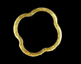 Brushed Vermeil Links Wiggly Link, 2 Pcs- 24k Vermeil 25m-width 2mm
