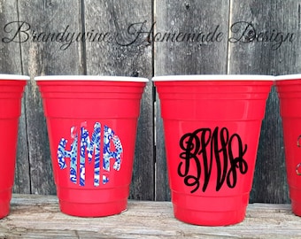 Red Double Wall Solo Type Cup, Reusable Cup, Tailgate Party Cup, 16 oz Solo Cup, Monogrammed Cup, Solo Cup with Name, Personalized Cup