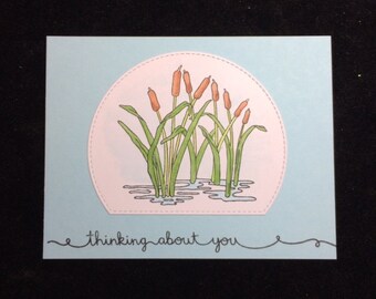 Thinking About You Cattails Greeting Card