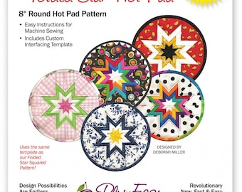 Rounded Folded Star Hot Pad Pattern, 8" Round Hot Pad Pattern