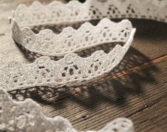 Crochet Lace Ribbon Lace Trim Crochet Ribbon Crochet Trim White Lace Ribbon Crochet Lace Trim Embellishment Wedding Lace Crocheted Lace