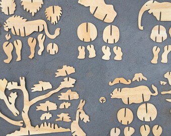 Big 5 African Animals Puzzle from Zimbabwe