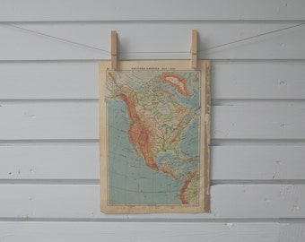 1934 Vintage Map of North America