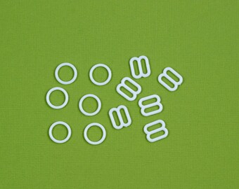 3 Sets 3/8" White Nylon Rings and Sliders for Bra Making and Lingerie Sewing 10mm Bra Adjusters Bramaking DYEABLE