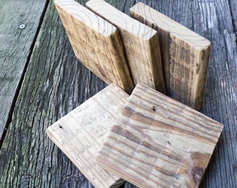 Handmade Reclaimed Wood Coasters Small Trivet Rustic Kitchen Home Office Decor Recycled Fence Paling Aged Weathered Shabby Salvage