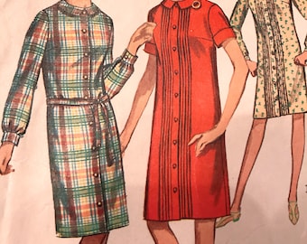 Vintage 1960's Shirtwaist Dress Pattern---Simplicity 6588---Size 13 Bust 33 1/2