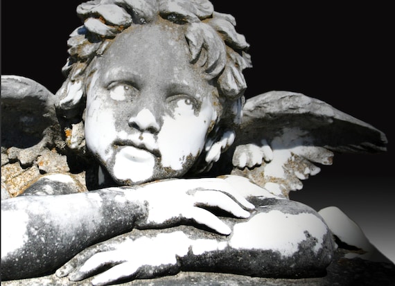 Cherub Statue (5" x 7" photographic greeting card - blank inside/with envelope)