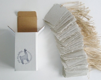 100 Llama Poo Tags - Recycled Paper Tags - Handmade Tags - Eco Friendly Tags - Gift Tags - Swing Tags - Hang Tags - Eco Friendly Gifts