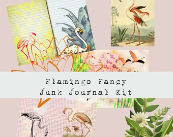 Flamingo Fancy PHYSlCAL PRINTS Junk Journal Kit