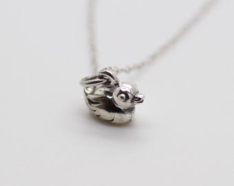 RUBBER DUCKY NECKLACE - 925 Sterling Silver - Animal Swan 3D Duck Charm Duckling