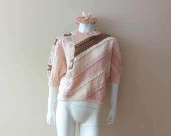 Vintage pastel sweater | vintage 80s cute pastel loose fit sweater