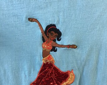 bellydancer, embroidered, t-shirt