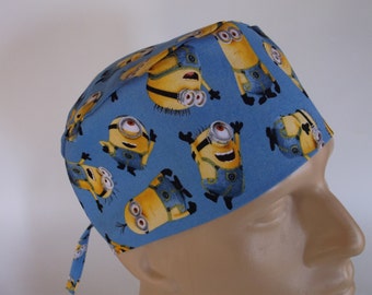 One in a Minion - Men's Surgical Scrub Hat with sweatband option, scrub cap, bakers hat,112+4370
