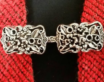 Sweater Clip Silver Tone Filigree Short Strong Link Handmade in Australia