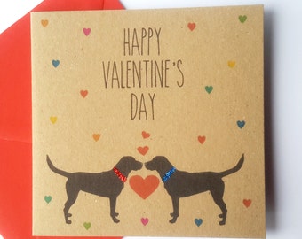 Black Labrador Valentine Card - Happy Valentine's Day