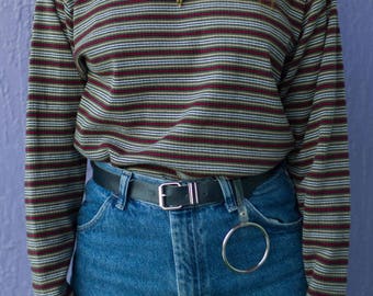 Vintage Striped Turtle Neck
