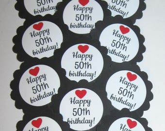 50th Birthday Cupcake Toppers/Party Picks Item #1706