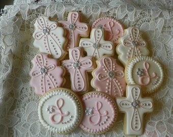Communion Cookies/Baptism Cookies/Christening/Dedication Cookies/Blessing Cookies/Celebration Cookies/Cross Cookies/Baby Girl Cookies