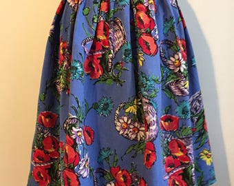 Vintage 50s Novelty Print Skirt M