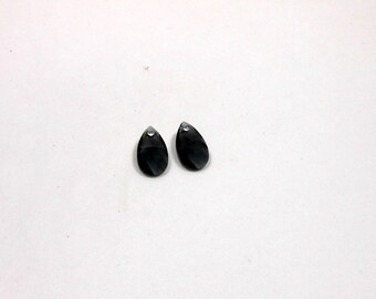 2 Graphite Swarovski Pear Pendant, 16mm Swarovski Pear Shape Pendant, Supplies, Jewelry Supplies, Jewelry Making, Swarovski, Craft Making