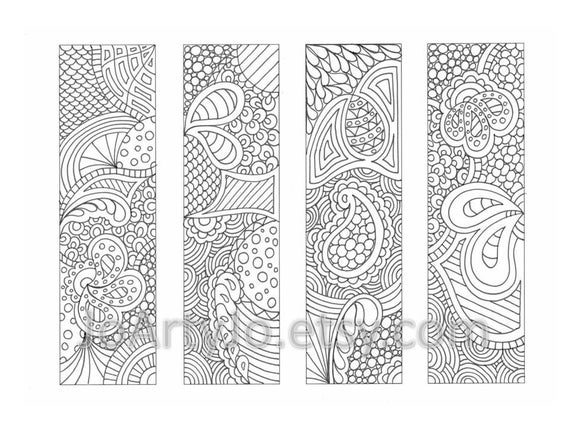 Download Printable Bookmarks Coloring Page Zendoodle / Zentangle