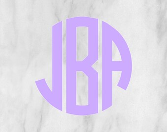 Circle Monogram Decal / Monogram sticker /laptop monogram / bottle monogram / car monogram / notebook monogram / car decal / personalized