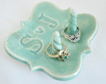Wedding ring holder, Bridal shower gift, Engagement present, ring dish