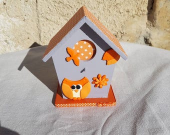 piggy bank birdhouse with OWL (ref TC012)