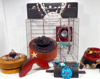 Industrial Craft Show Displays Kit, Jewelry Displays, Vintage Industrial Patterns for Unique Booth Setup, Portable Trade Show Display